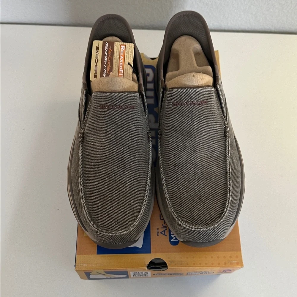 Skechers Men's Remaxed Fenick Brown Slip in Shoes Sneakers (204839/BRN) Size 8.5